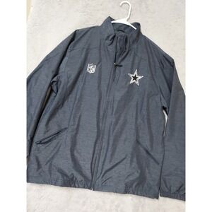 Dallas Cowboys Jacket Men Large Reebok On Field Full Zip Lined Blue NFL Football